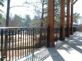 Custom wrought iron rails - split rail with finials